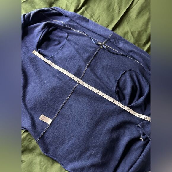Banana Republic cashmere blend XS/S Blue Cardigan Shrug Luxury Wool Roll Sleeves - Picture 5 of 17